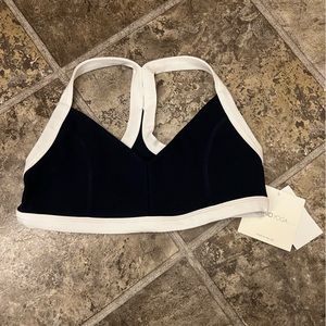 Brand new beyond yoga small bra - navy with white outline. NWT